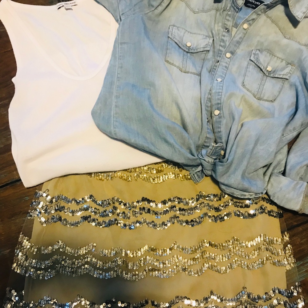 Sequined mini skirt